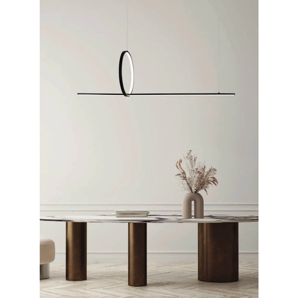 Okrągła lampa wisząca PELLE AZ5757 Azzardo LED 30W 3000K belka złoty