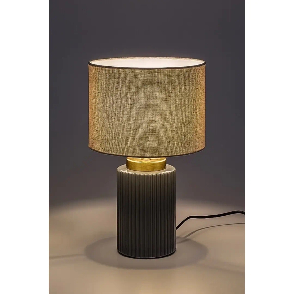Nocna lampa stołowa Glovy 74045 tuba ceramiczna szary