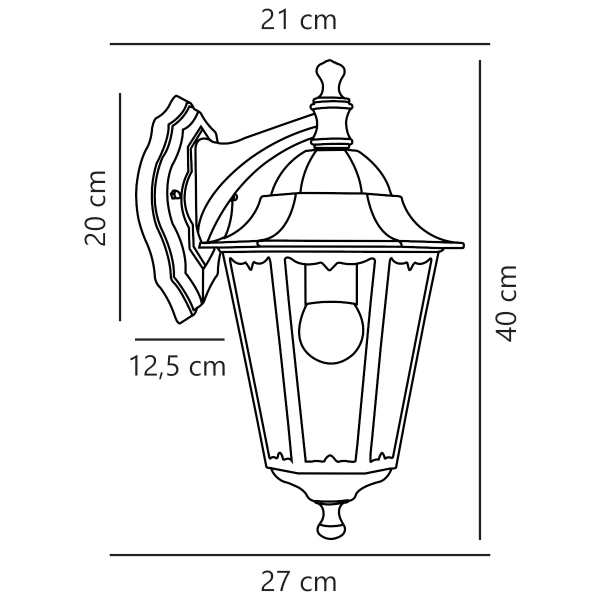 Elewacyjna lampa ścienna Cardiff 74381003 IP44 latarnia na zewnątrz czarny