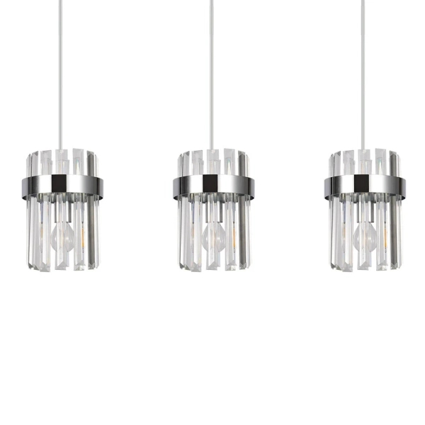 Kryształowa lampa wisząca Vetro LP-2910/3L CH do salonu chrom przezroczysta
