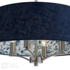 Lampa wisząca Down DOW0423-EH Dar Lighting wzorzysta owal do salonu niebieska