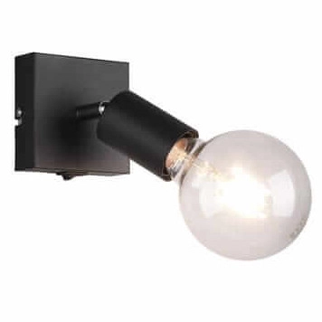 Regulowana LAMPA ścienna VANNES  R80181732 RL Light metalowa OPRAWA reflektorek loftowy czarny mat