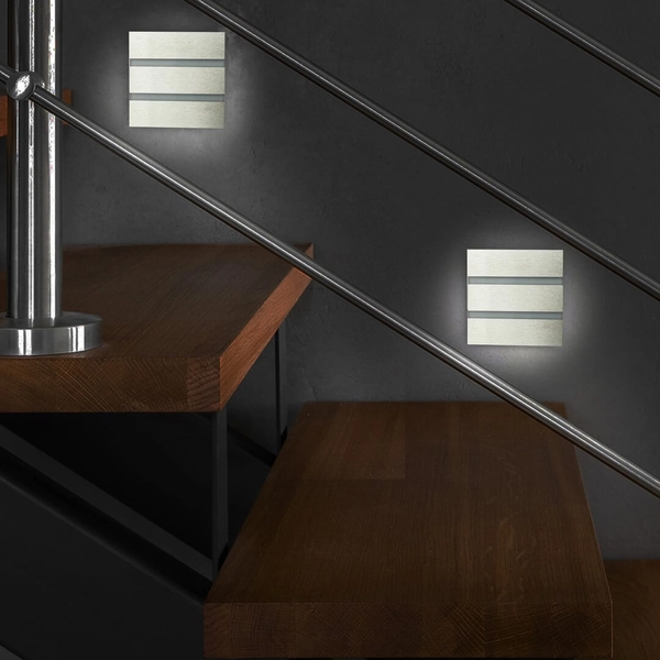 Kwadratowa lampa ścienna Vox EKS3843 Eko-light LED 0,6W 6500K biała srebrna