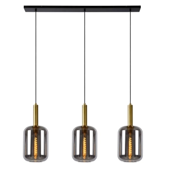 Potrójna lampa wisząca loft Joanet 45494/03/65 szklana czarna przydymiona