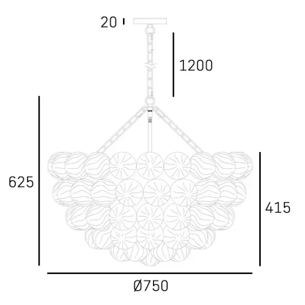 Lampa wisząca molekułowa COMO złoty mat metalowa szklana 13xG9 do jadalni P13569AM