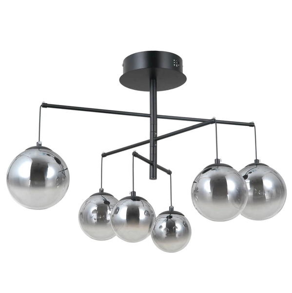 Lampa sufitowa Velada PND-34381-6-BK LED 180W 3000K czarny przydymiony