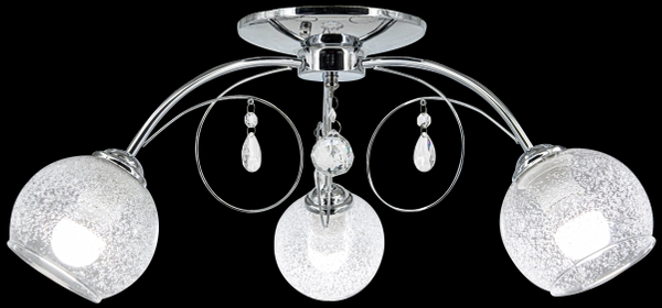 Kryształowa lampa sufitowa 8823/3 8C do gabinetu chrom