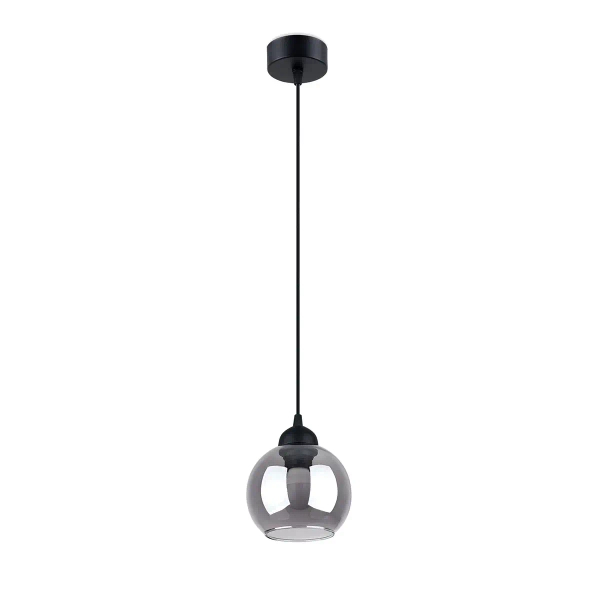 Industrialna lampa wisząca ALINO SL.1141 szklana kula czarna przydymiona