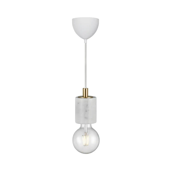 Lampa wisząca marmurowa SIV 45883001 do jadalni biała