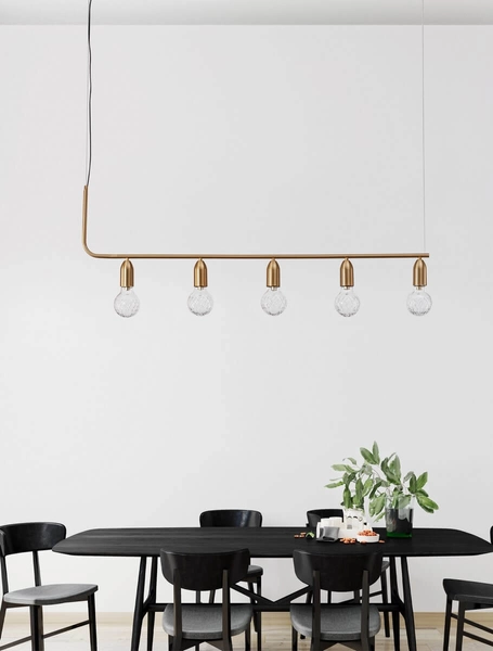 Kryształowa lampa wisząca Bani listwa do gabinetu złota