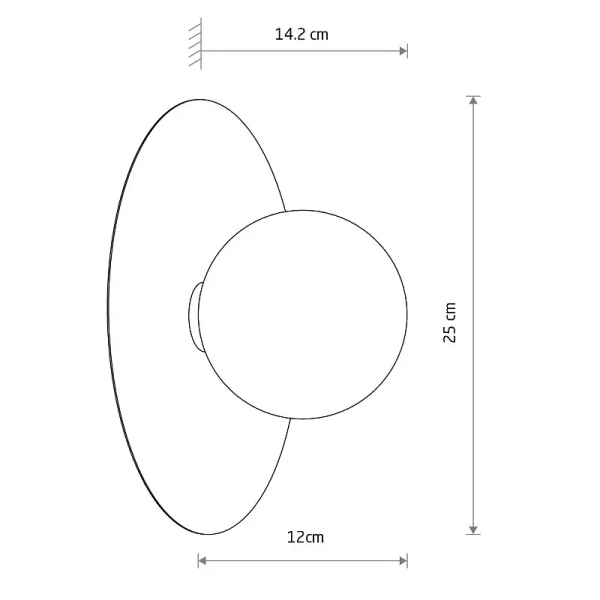 Salonowy kinkiet ścienny SATURN biały szałwiowy szklany kula 1xG9 okrągły ball 12438