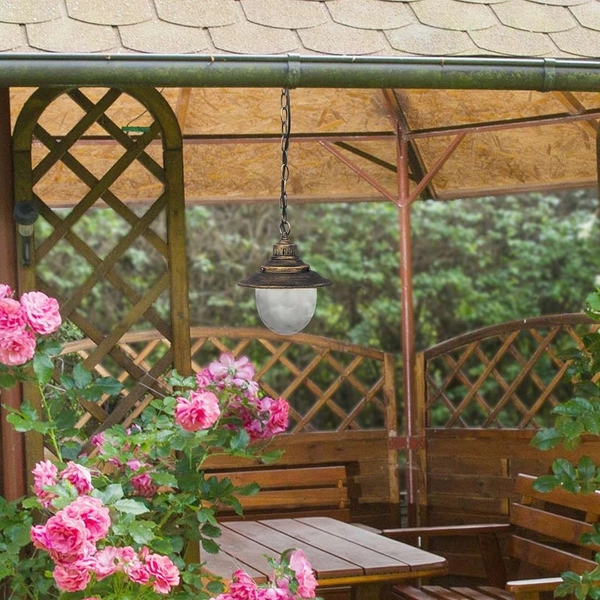 Zewnętrzna LAMPA wisząca BARCELONA 8678 Rabalux ogrodowa OPRAWA zwis outdoor IP43 antyczne złoto