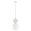 Ceramiczna zwisająca lampa Latera PND-94331-1S-GRN nad kanapę biały