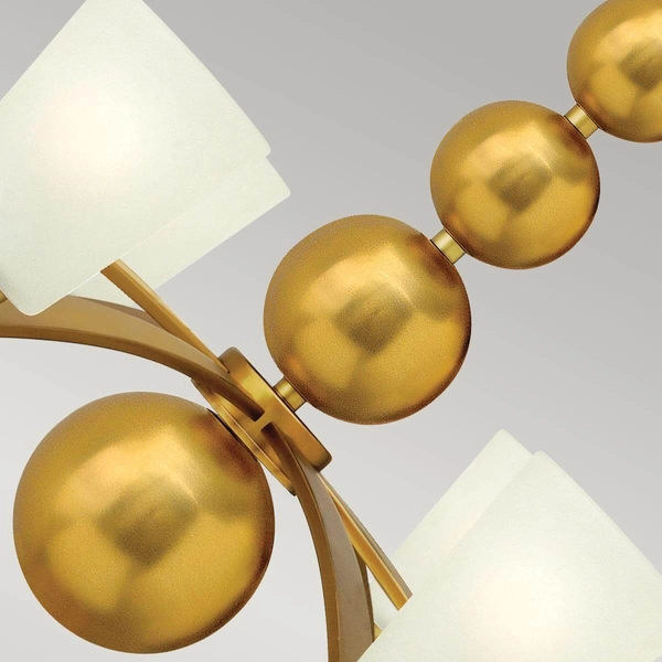 Żyrandol retro Zelda HK-ZELDA8-VS Hinkley do sypialni matowe szkło biały mosiądz