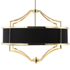 LAMPA okrągła Stesso Gold Nero M Orlicki Design wisząca OPRAWA w stylu klasycznym abażurowa czarna złota OUTLET