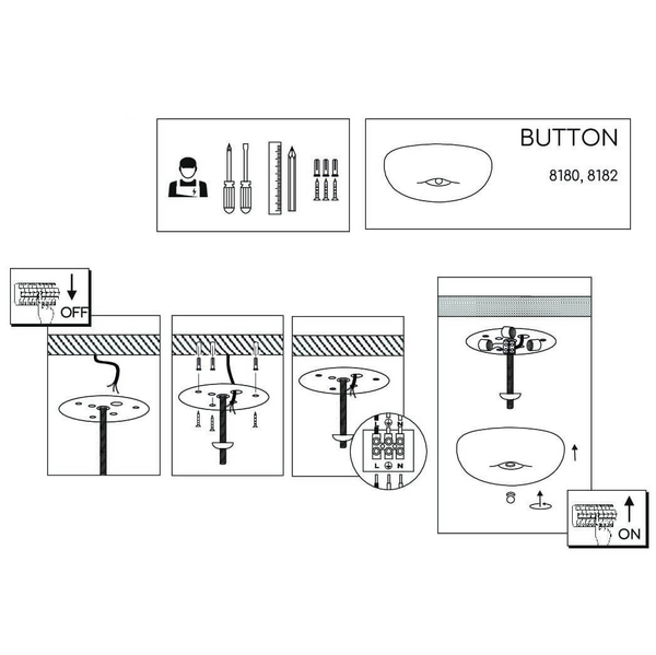 Plafoniera kuchenna Button 8182 Amplex dekoracyjna szklana złoty