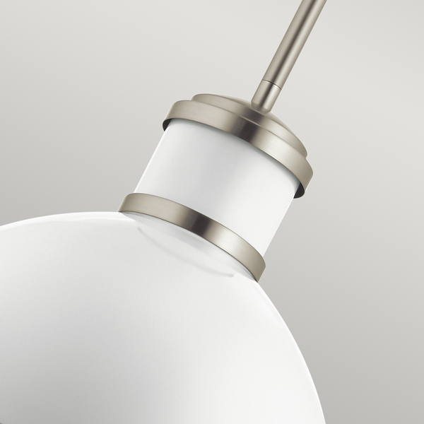 Lampa do kuchni wisząca QN-TOLLIS-P-BN biała nikiel