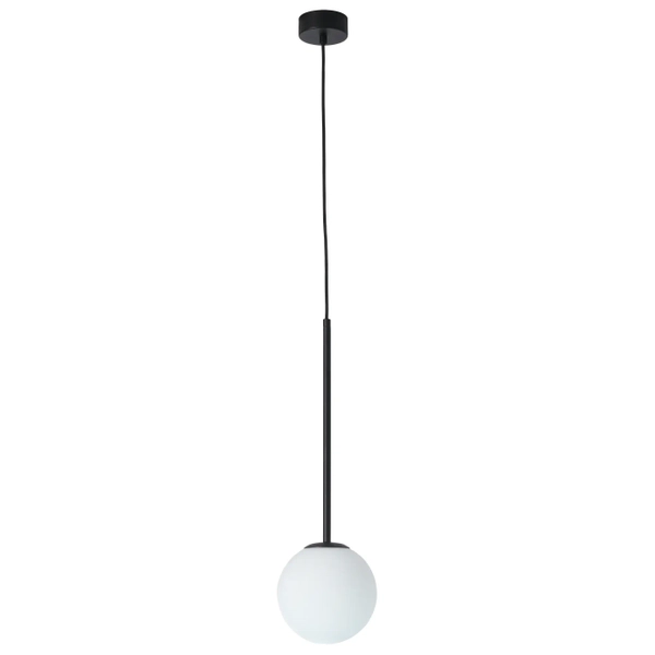 Szklana lampa wisząca Bolti PL0112-BK Yaskr kulista biała czarna