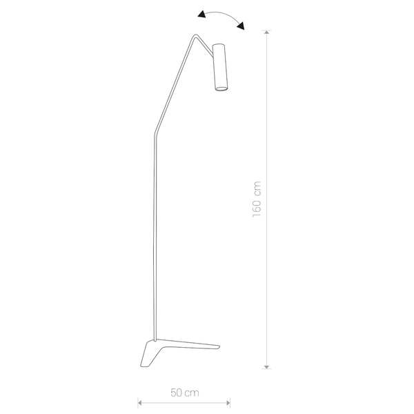 Nowoczesna lampa podłogowa Eye 6493 biała z regulacją do gabinetu