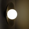 Lampa ścienna do jadalni Slate 10934 mleczna kula tarcza czarny