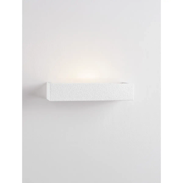 Prostokątna lampa ścienna z gipsu FILANSO LE45578 podłużna biała