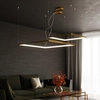Metalowa lampa wisząca TH.170 LED 50W złota ramka do salonu