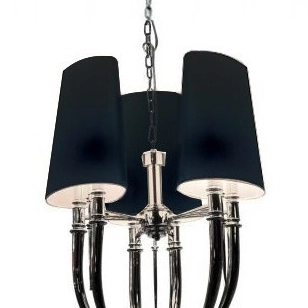 Wisząca lampa salonowa Diablo z abażurami czarna chrom