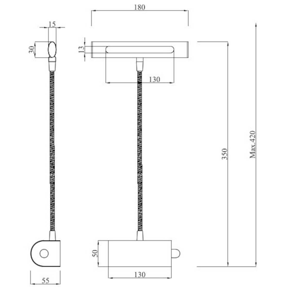 Naścienna lampa regulowana CURTIS 279770132 Trio LED 4W 3000K czarny