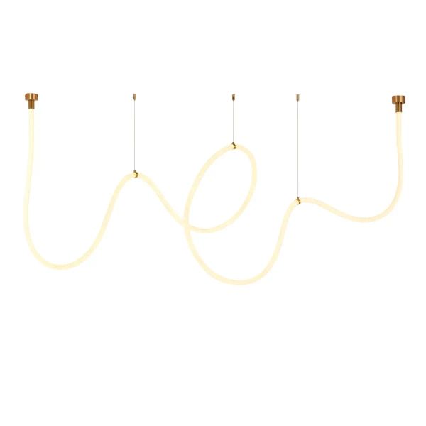 Lampa wisząca wąż led SNAKE MD1021-5 gold biała złota metal PVC LED 72W 3000K 5M do sypialni