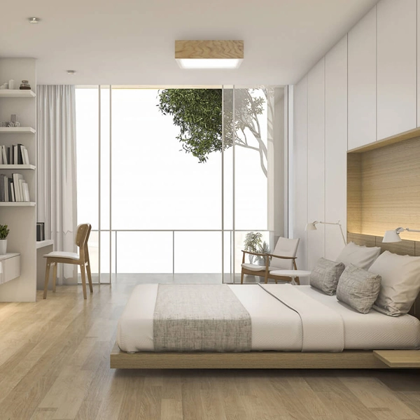 Sufitowa lampa skandynawska 137623620552 do holu drewno