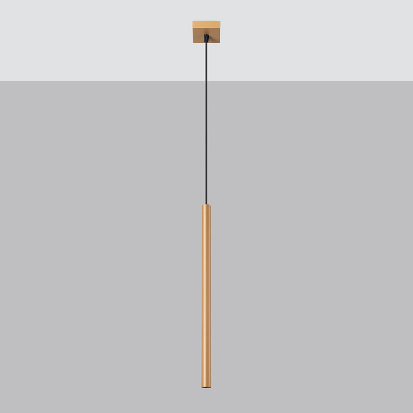 Zwisająca lampa Pastelo SL.1170 do salonu tuba złota OUTLET