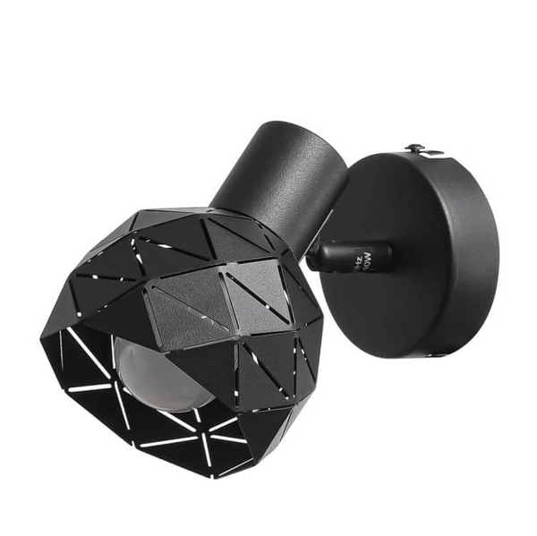 Regulowana LAMPA ścienna REUS LP-8069/1WS BK Light Prestige metalowa OPRAWA geometryczny kinkiet czarny