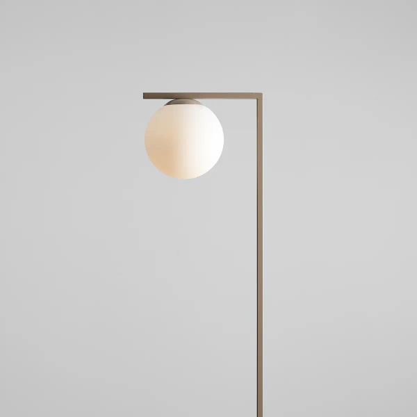 Stojąca lampa kulista ZAC 1038A17_1 szklana metalowa biała beżowa