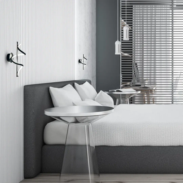 Spiralny kinkiet ścienny TWIST ML1058 LED 12W 4000K do kuchni czarny