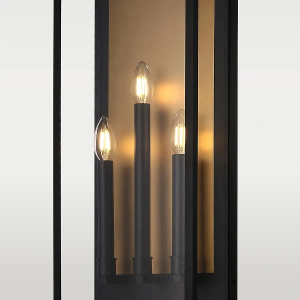 Świecznikowa lampa na ściane Malibu W03555BK Cosmolight metal IP44 czarny