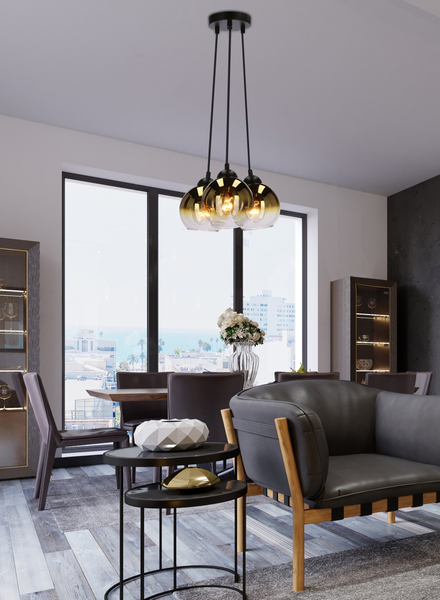 Lampa wisząca Nubia 33-16416 Candellux kule balls czarne złote