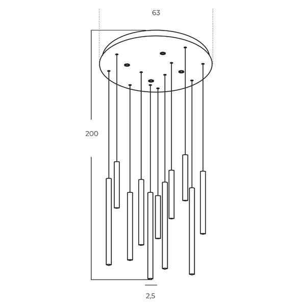 Lampa zwisowa do salonu ILIOS AZ5746 Azzardo LED 64W 3000K tuba biała