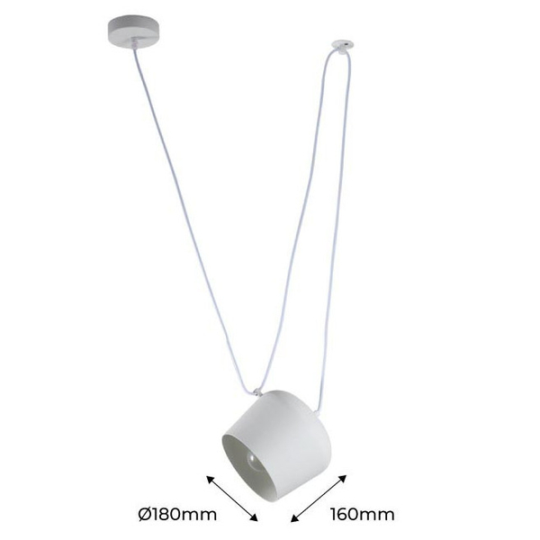 Zwisająca lampa Spider ABR-LWRU-W Abruzzo do sypialni metalowa biała