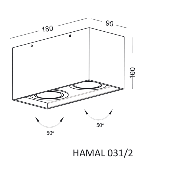 Lampa sufitowa Hamal 303102002 Elkim downlight cube biały