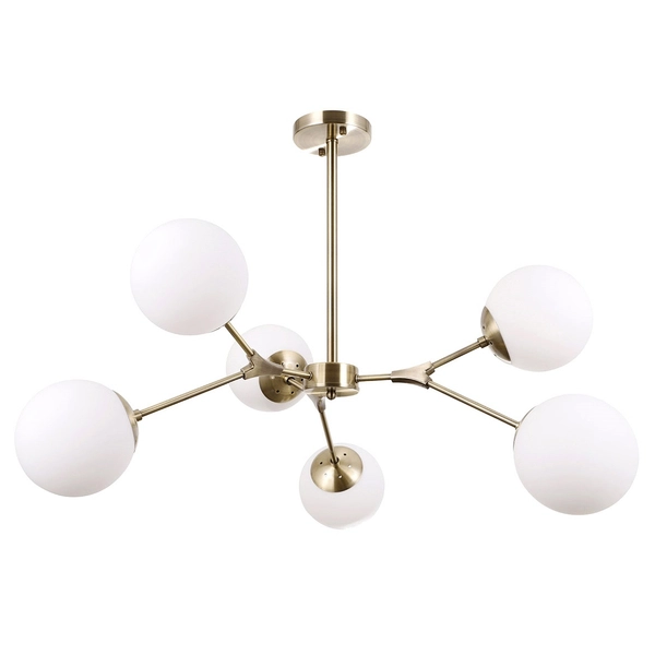 Nowoczesna LAMPA sufitowa ANNES PND-56980-6C Italux modernistyczne molekuły do salonu chrom