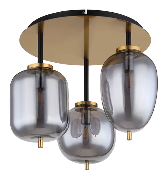 Lampa sufitowa Blacky 15345-3DMM loft mosiądz przydymiona