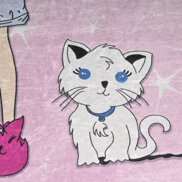 Dywan do pokoju dziecięcego tkaninowy Dziewczynka z kotkiem 322715 kolorowy