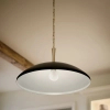 Łańcuchowa wisząca lampa Delarosa KL-DELAROSA-P-BK kopułowa czarna