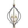 Industrialna LAMPA wisząca NASHVILLE P05186BK Cosmolight świecznikowy zwis na łańcuchu czarny złoty
