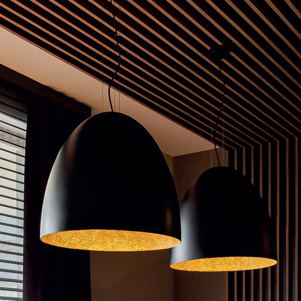 Jadalniana lampa wisząca Egg 9022 czarny zwis metalowy nad stół