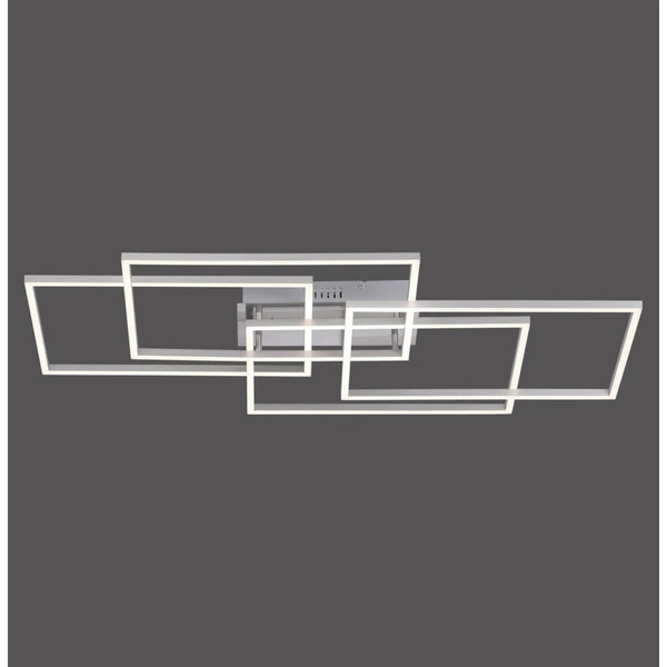 Prostokątna lampa sufitowa IVEN 14151-55 LED 52W 2700-5000K srebrny biały