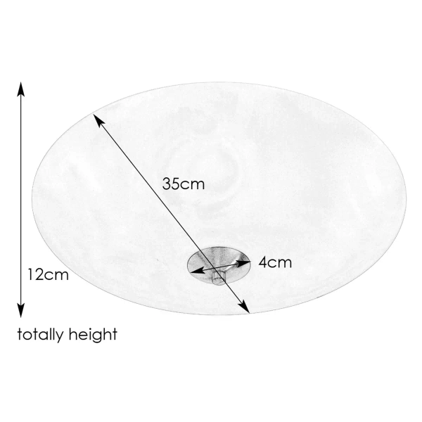 Okrągły plafon szklany Polar natynkowy do holu biały stal