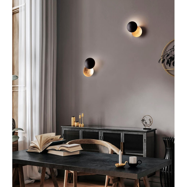 Ścienny kinkiet designerski PAIJAN LE44458 LED 6W 3000K okręgi czarny złoty