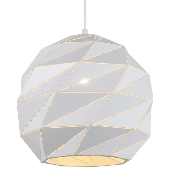 LAMPA wisząca PALERMO PND-2424-1L-WH Italux geometryczna OPRAWA metalowy zwis kula ball biała