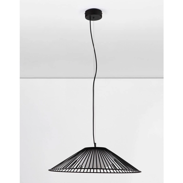 Druciana lampa zwisowa PENA LE44248 LED 21W 3000K kula czarna biała